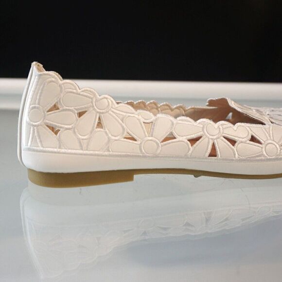 HEAWISH Womens Daisy Flower Ballet Flats Slip On Shoes Sz 11 White - Picture 6 of 12